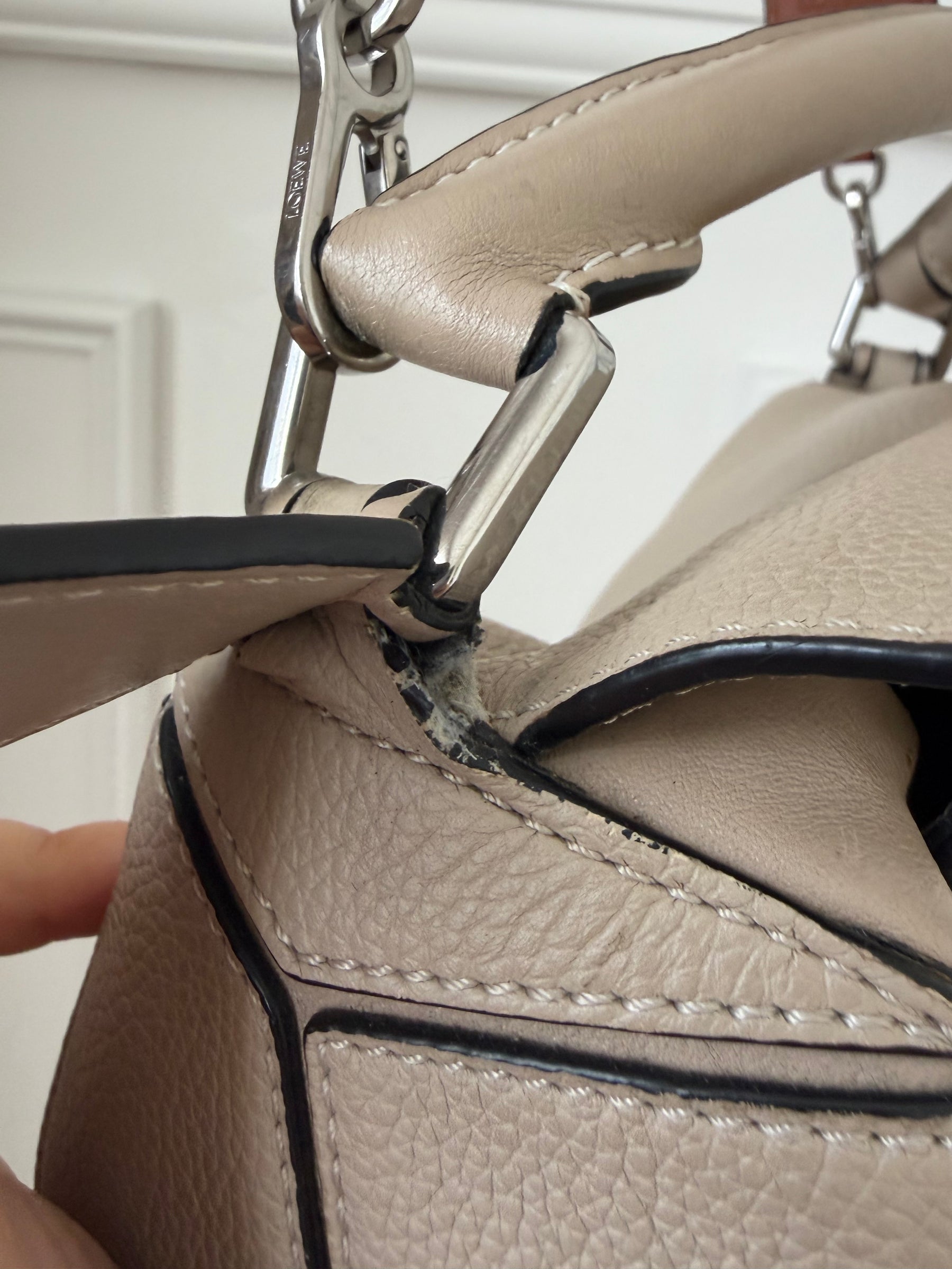 Loewe Small Puzzle Bag In Light Taupe With Anagram Strap