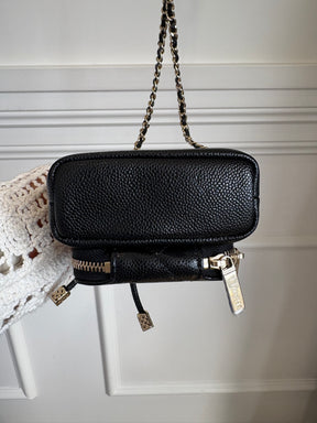 Chanel Black Caviar Leather Mini Bucket Bag