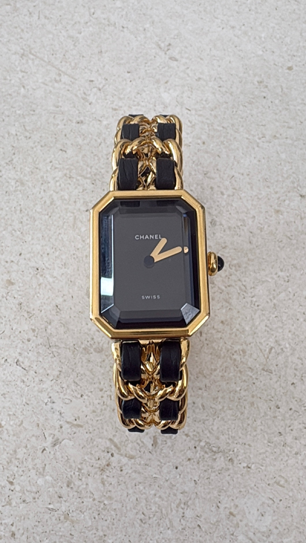 Chanel Gold Tone and black Premiere Watch