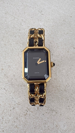 Chanel Gold Tone and black Premiere Watch