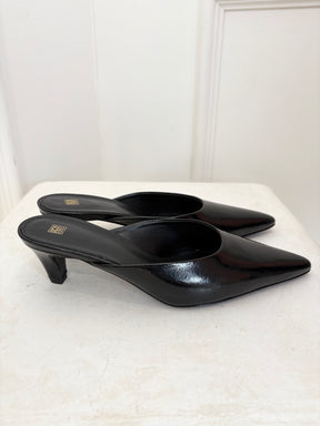 Totême Black Patent Pointed Mule, 36