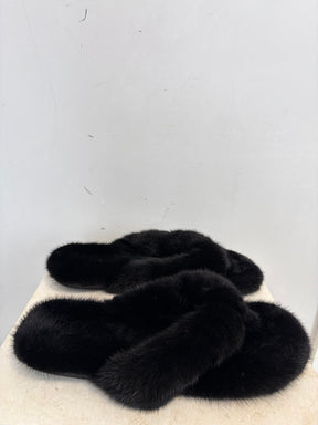 Saint Laurent Mink Flip Flop Sandals Black, 40