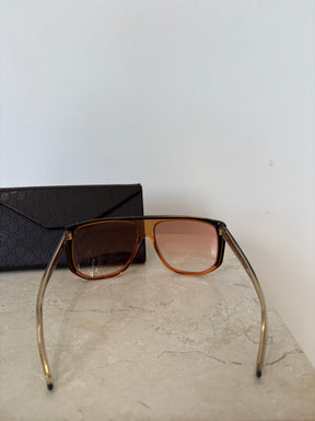 Gucci Square Sunglasses Black Orange Ombré