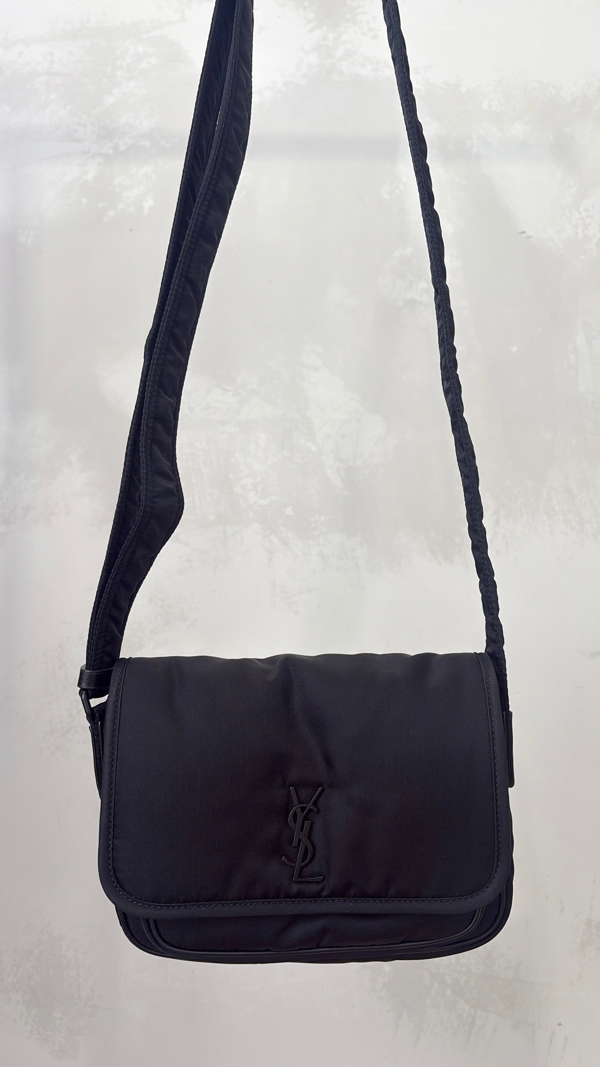 Saint Laurent Black Nylon Niki Small Messenger Bag