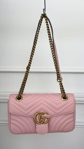 Gucci Pink Quilted Leather Marmont Shoulder Bag