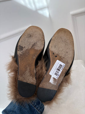 Gucci Princetown Mules With Fur Black, 42