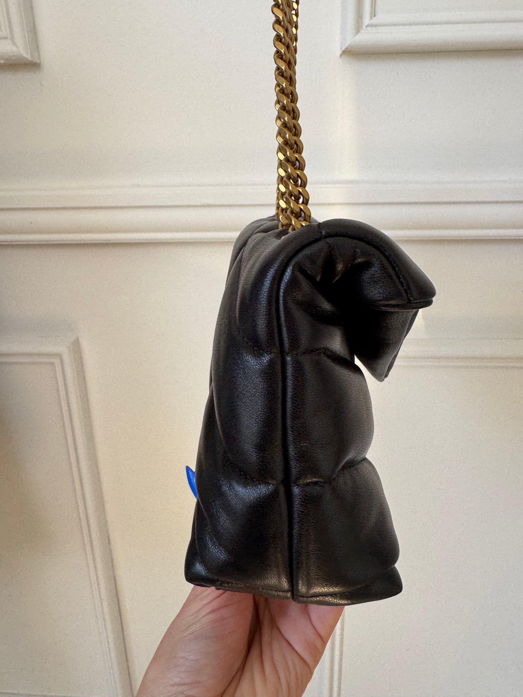 Saint Laurent Black Leather Mini Puffer Shoulder Bag