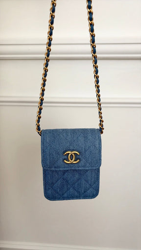 Chanel Blue Denim Mini VIP Bag