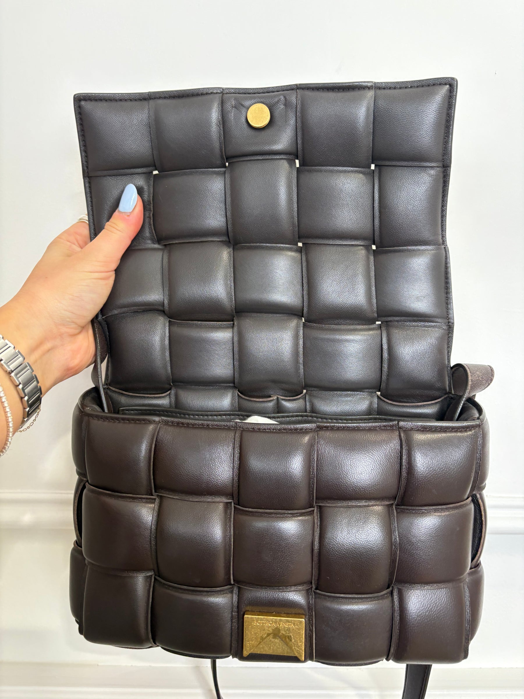 Bottega Venetta Padded Cassette Bag In Brown, 8 AU