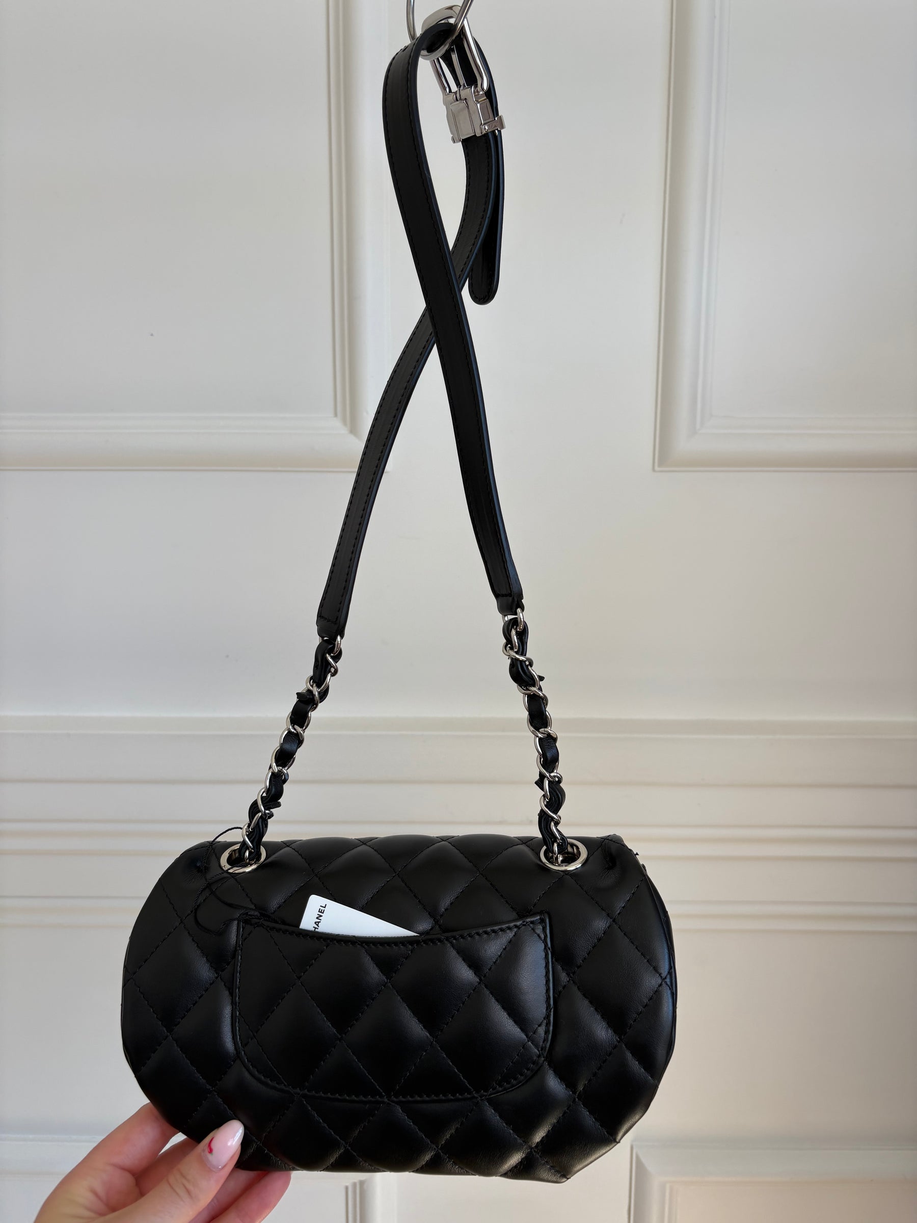 Chanel Black Leather Uniform Belt Bag