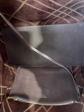Burberry Brown Suede Medium Shield Tote Bag