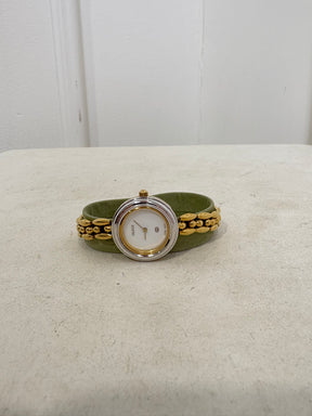 Gucci Gold Tone Round Bracelet Watch with Interchangeable Bezel