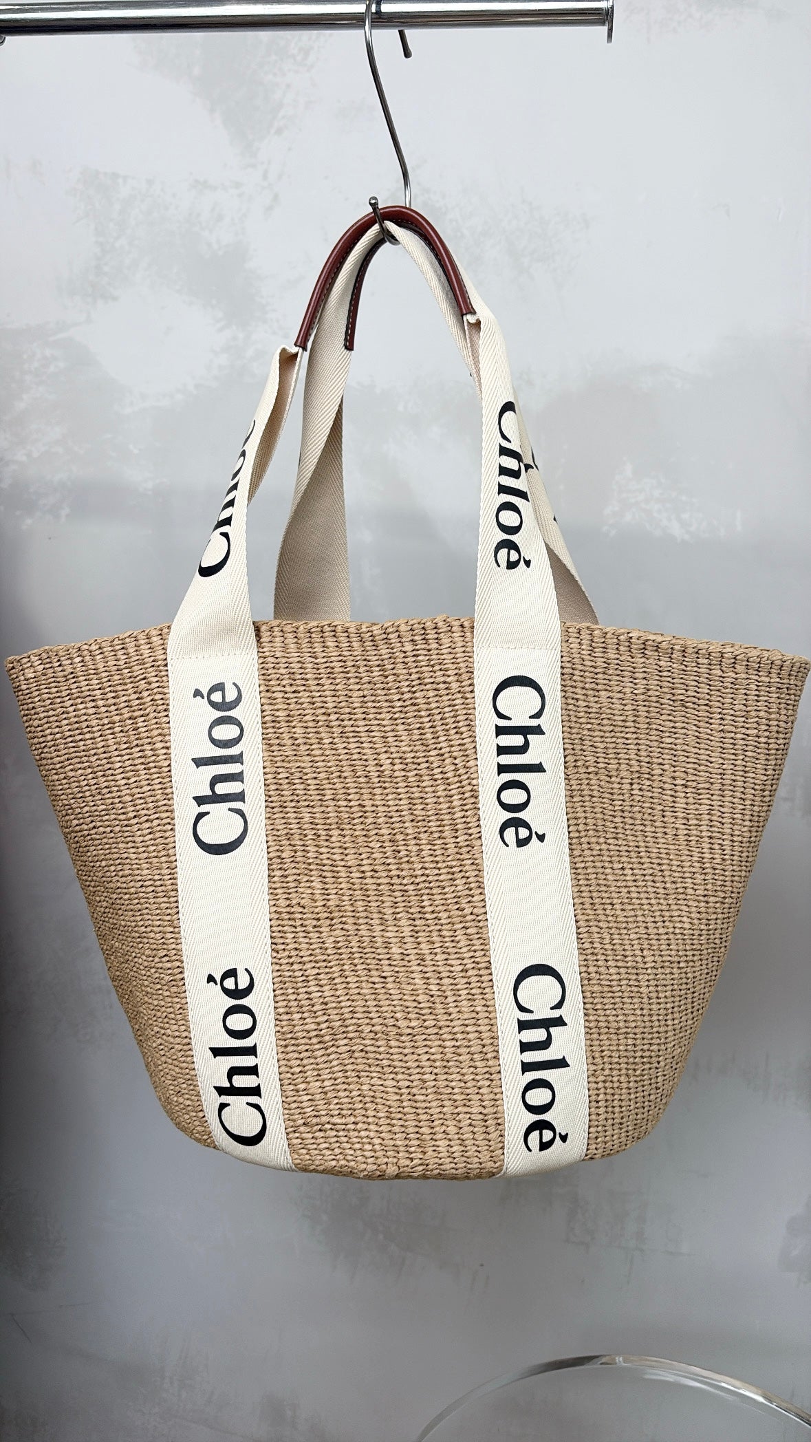 Chloé x Mifuko Woody Large raffia tote