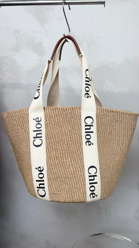 Chloé x Mifuko Woody Large raffia tote