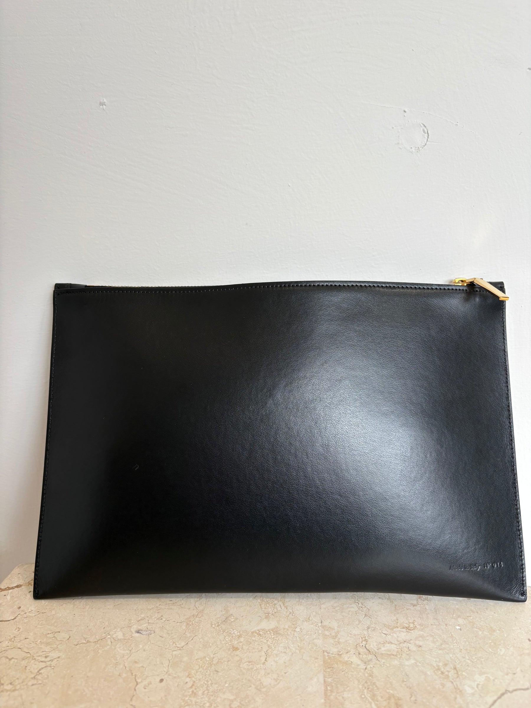 Victoria Beckham Black Leather zipped Pouch