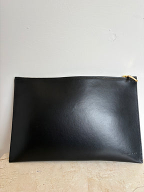 Victoria Beckham Black Leather zipped Pouch