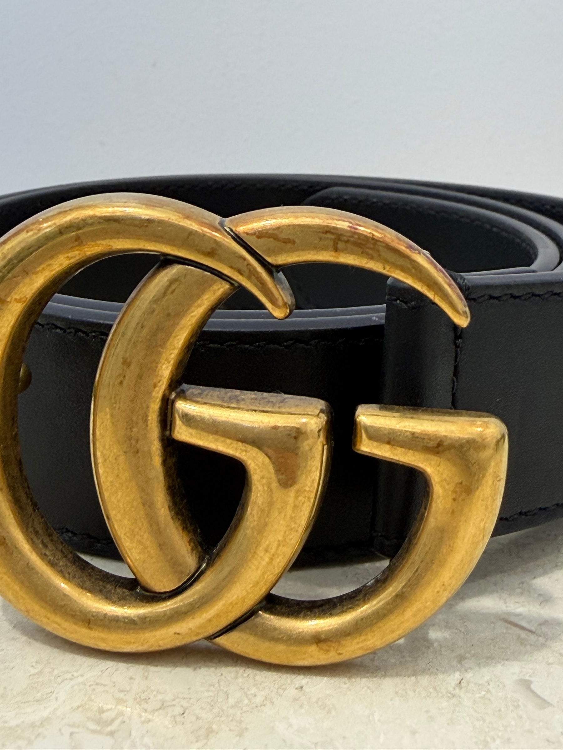 Gucci GG Marmont Leather Belt Black, 70/28