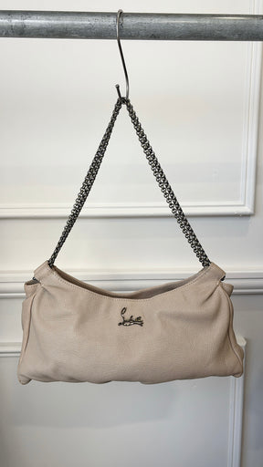 Christian Louboutin Taupe Leather Chain Shoulder Bag