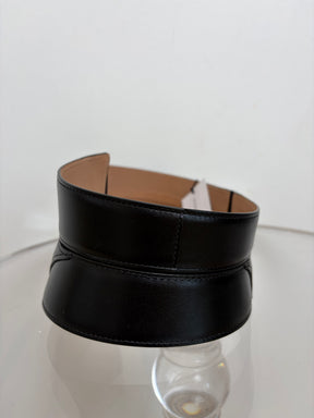Alaia Black Leather Waist Belt, 75