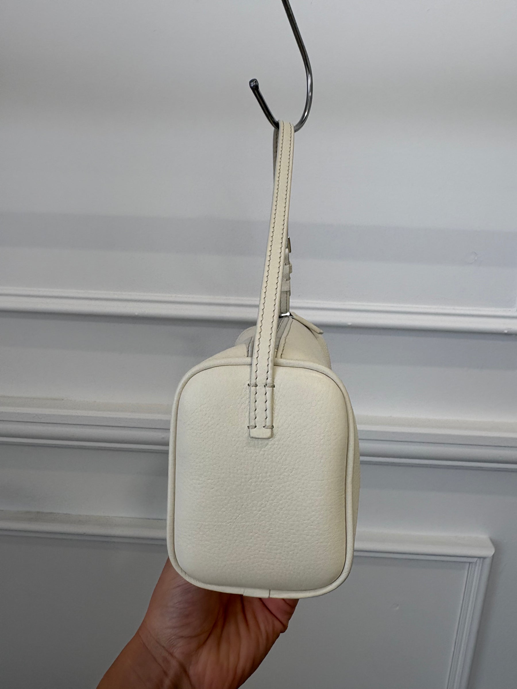 The Row Ivory Grained Leather 90's Bag