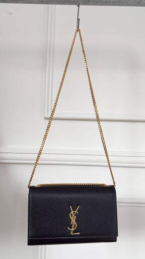Saint Laurent Black Grained Leather Kate Bag