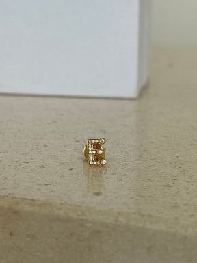 Sophie Bille Brahe Gold and Diamond 'E' Single Stud