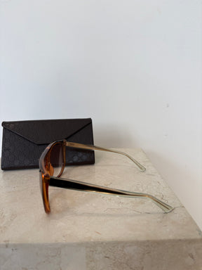 Gucci Square Sunglasses Black Orange Ombré