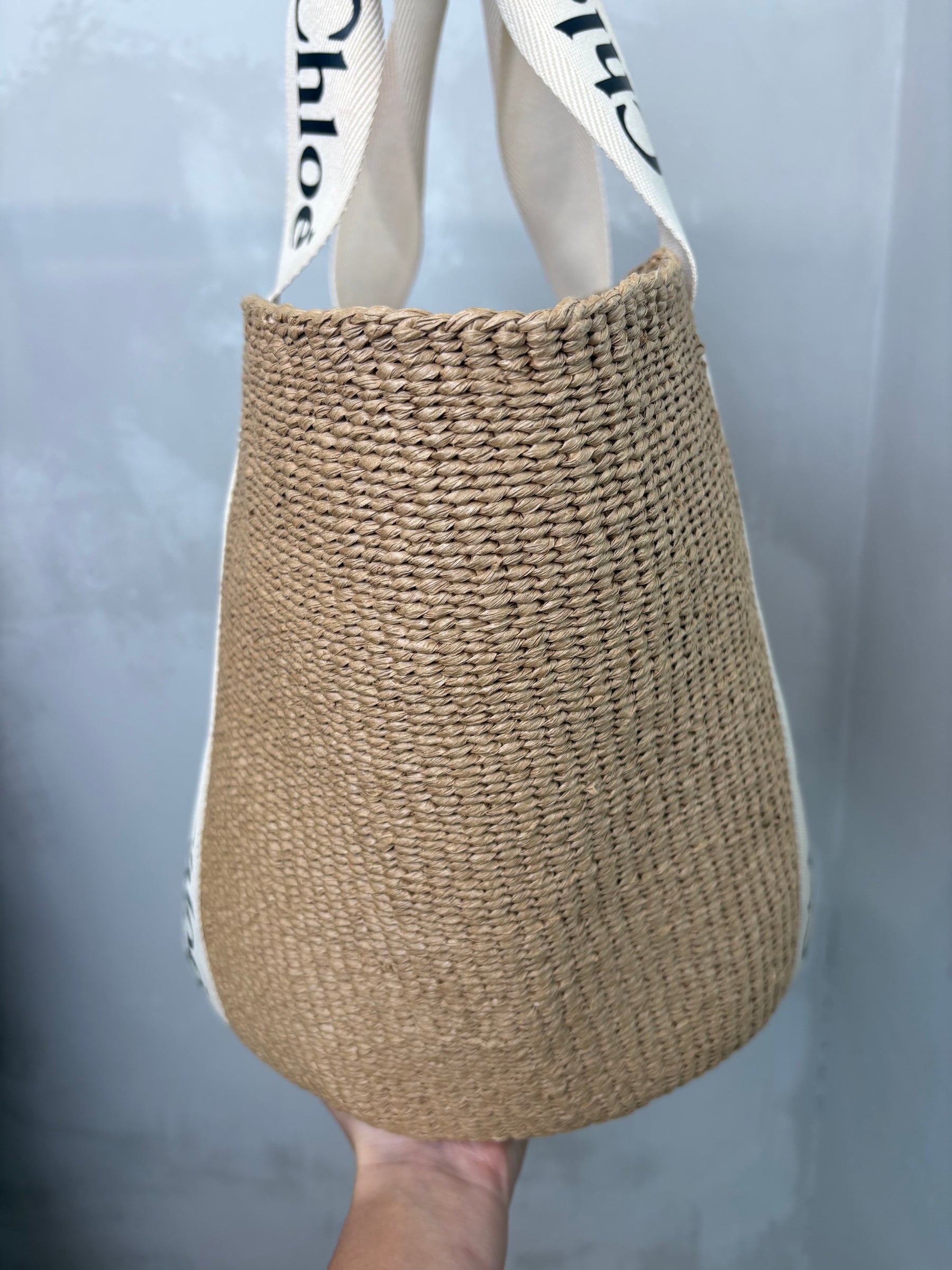Chloé x Mifuko Woody Large raffia tote