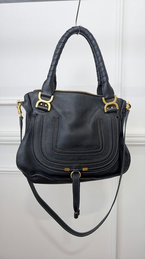 Chloé Black Leather Marcie Tote Bag