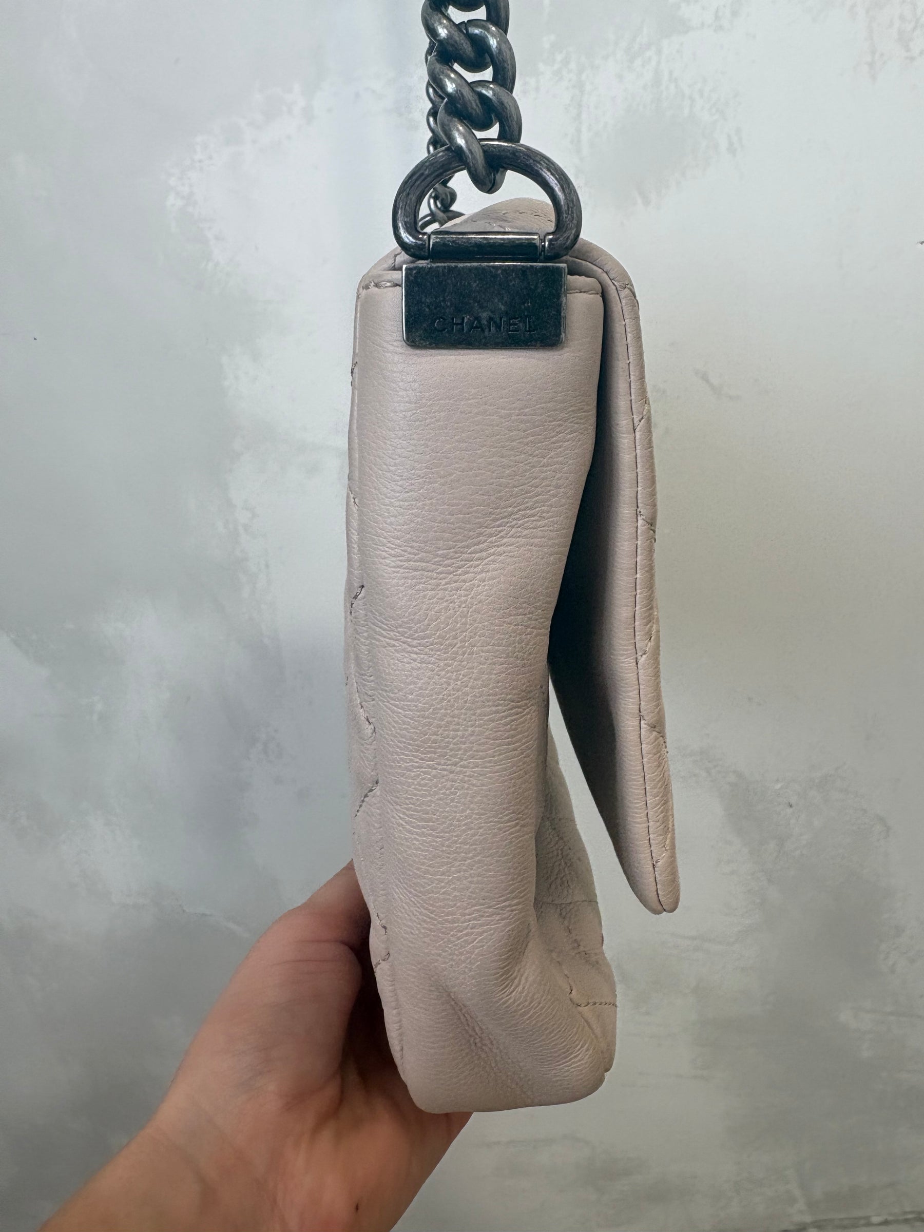 Chanel Blush Quilted Leather Couture Messenger Flap Bag