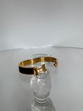Hermes Clic H Bracelet In Black Gold