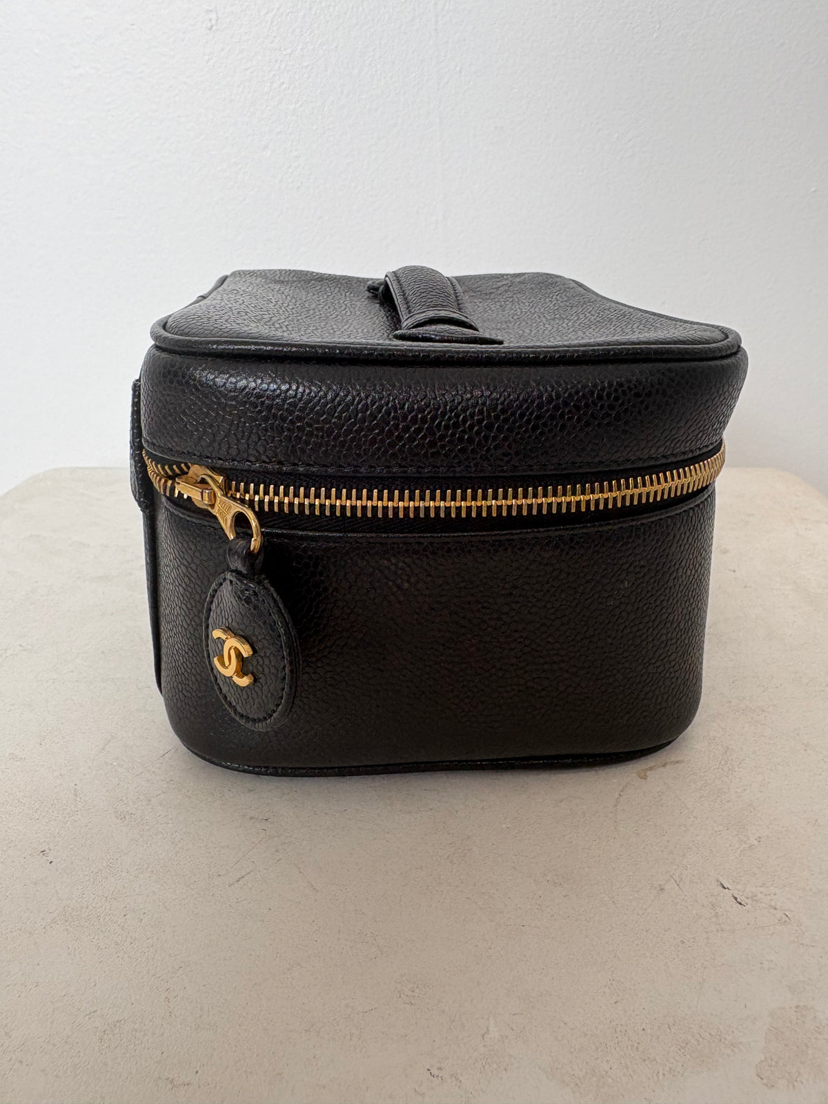 Chanel Black Caviar Leather Vanity Case