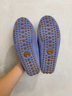 Gucci Blue Suede Driving Shoe, 37.5