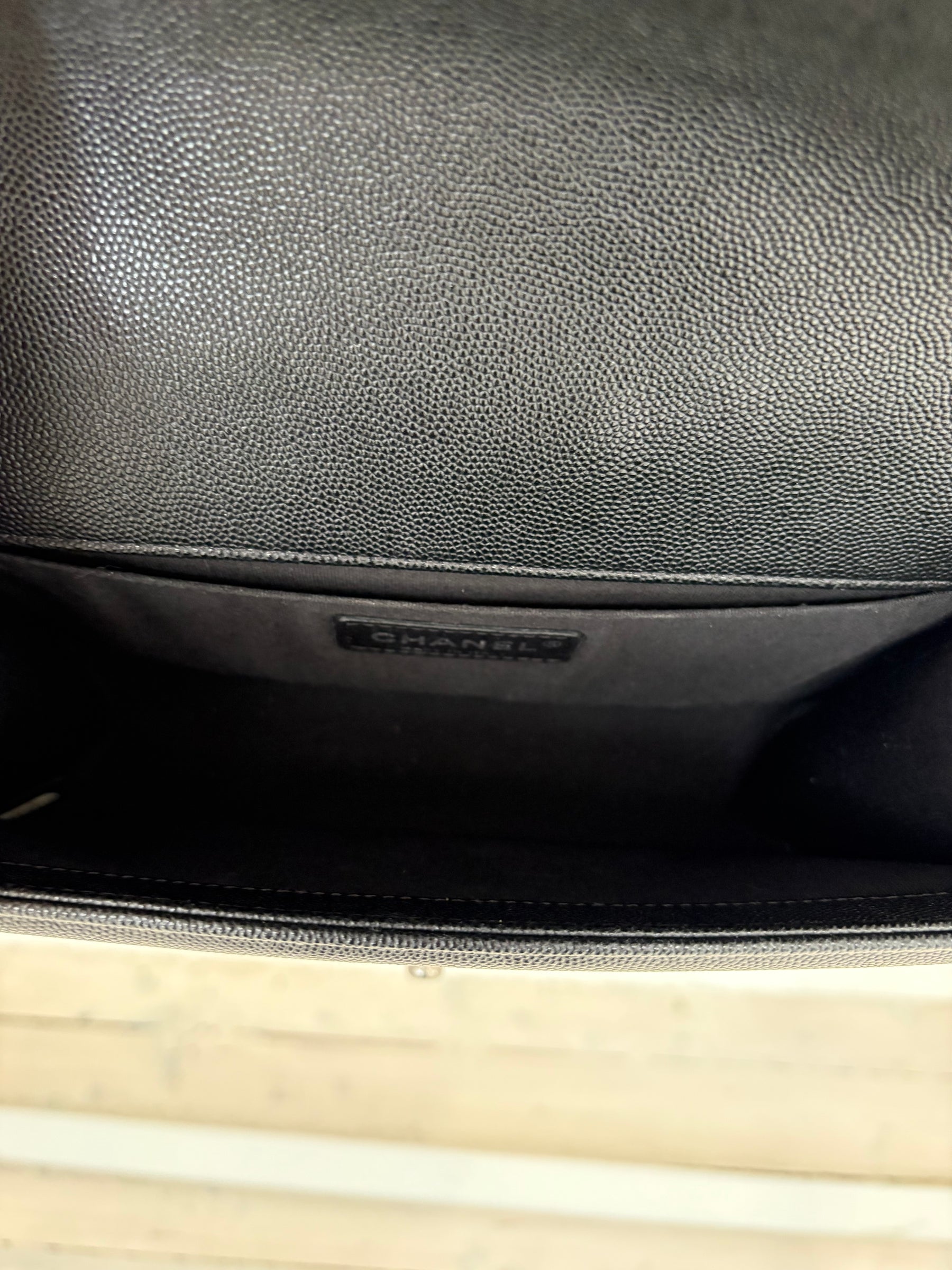 Chanel Black Caviar Leather 'Old Medium' Boy Bag