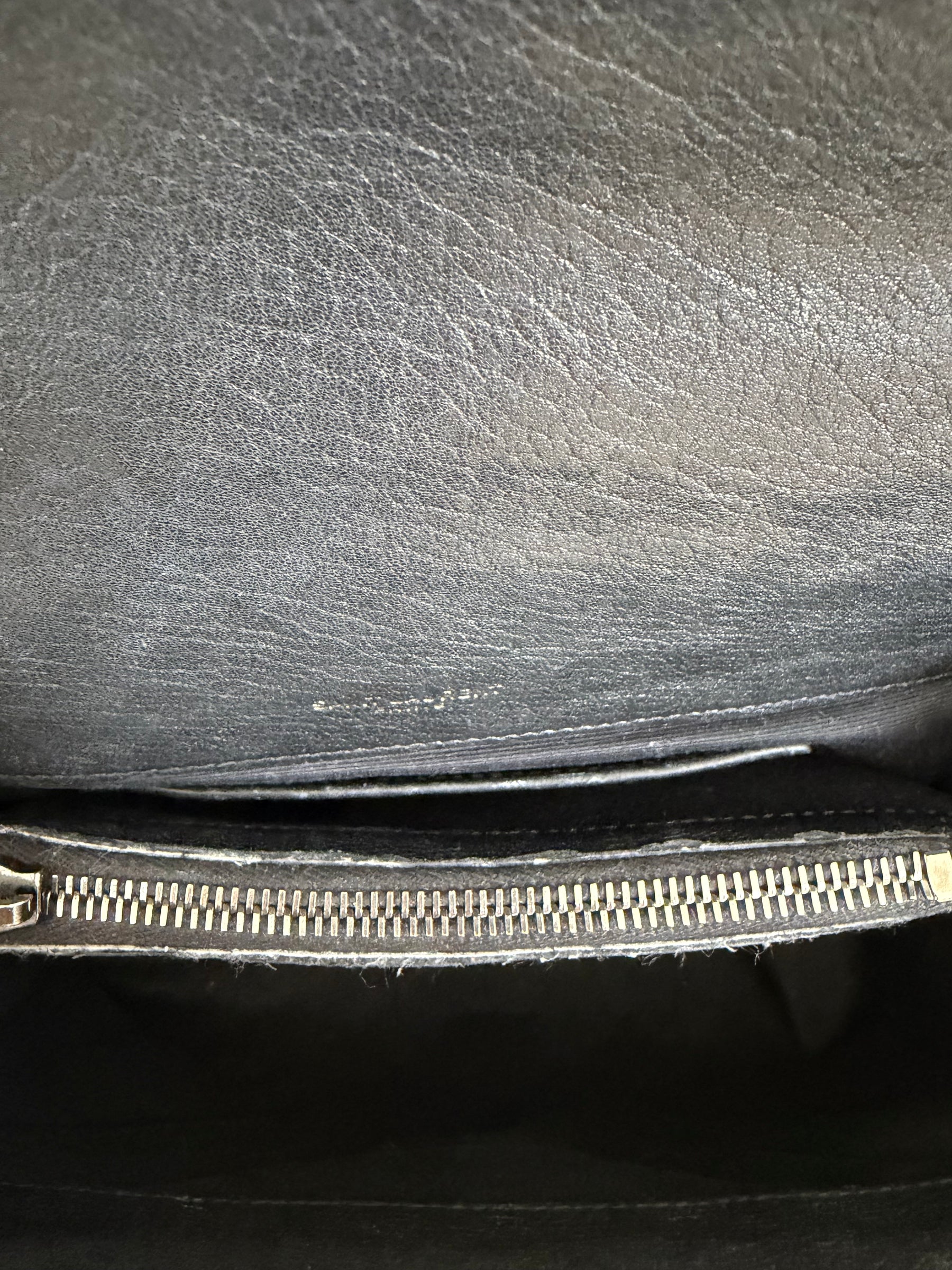 Saint Laurent Black Chevron Leather College Shoulder Bag