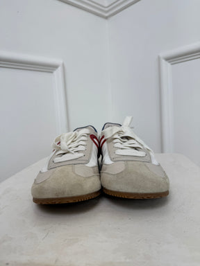 Loewe White, Red and Blue Leather Ballet Sneakers, 38