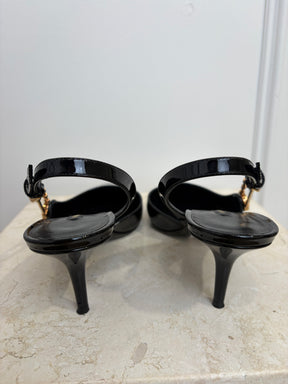 Versace Medusa 95 Plaque Detail Slingback Pumps, 39