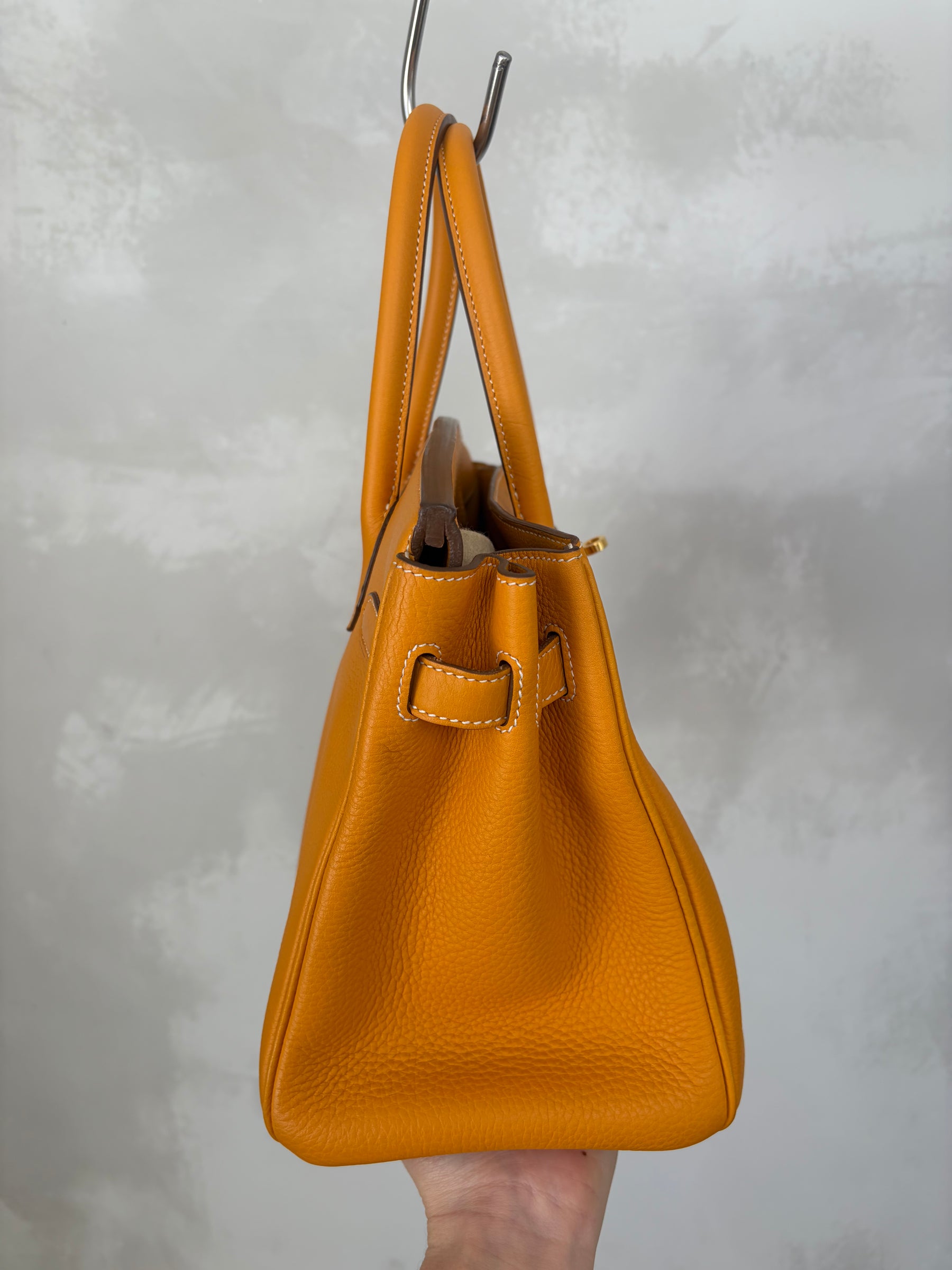 Hermès Marigold Togo Leather Birkin 30 with Gold Hardware