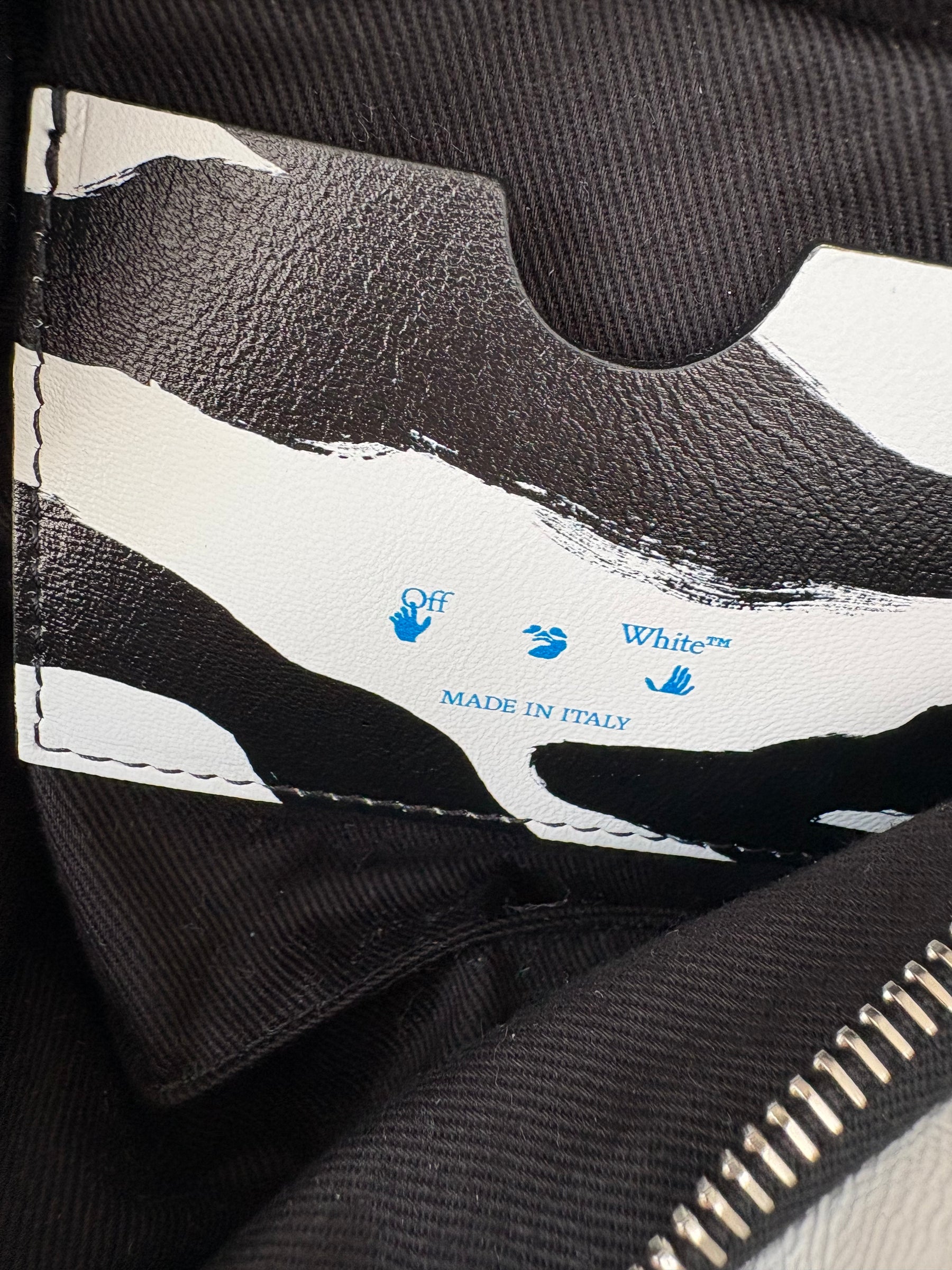 Off White Black and White Zebra print Top Handle Bag