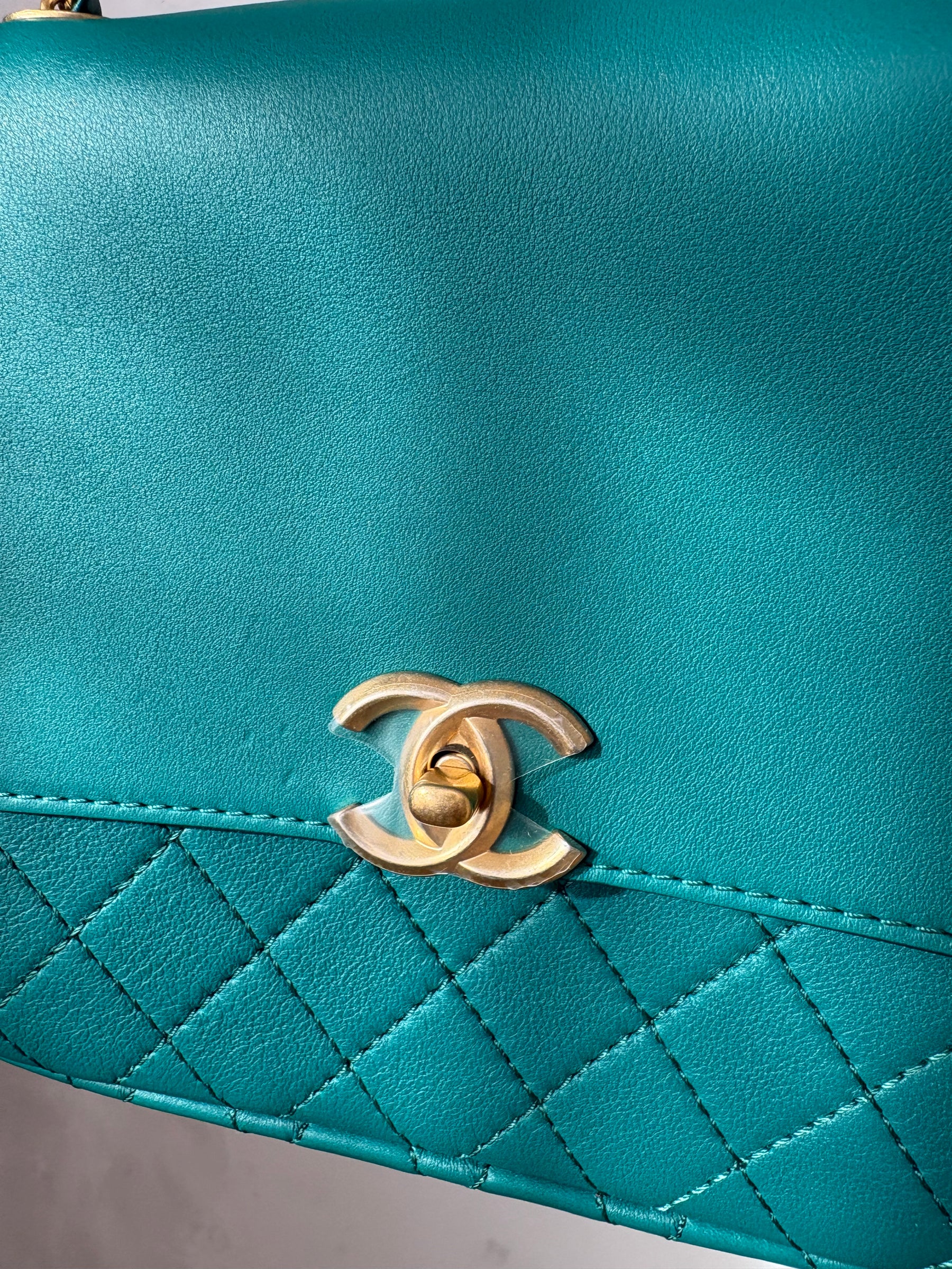 Chanel Multi Pouching Flap Bag With Coin Purse Green