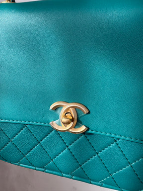Chanel Multi Pouching Flap Bag With Coin Purse Green