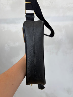 Prada Black Saffiano Leather Re-edition Crossbody Bag