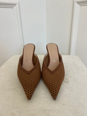 Scanlan Theodore Tan Woven Pointed Mules, 38