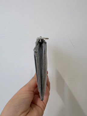 Balenciaga Silver Quilted Leather Card Holder