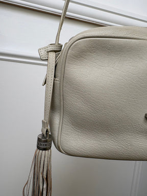 Saint Laurent Cream Leather Lou Camera Tassel Bag