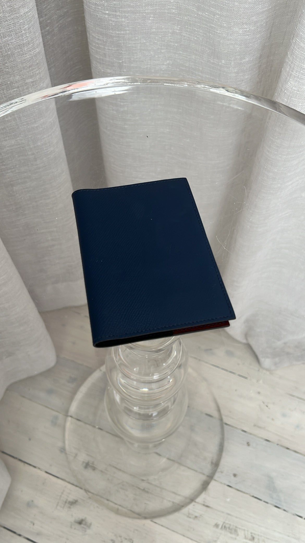 Hermès Navy Epsom Leather Passport Holder