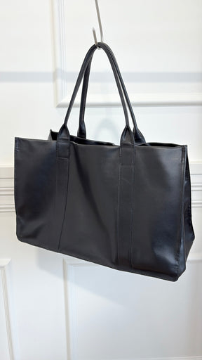A-ESQUE Black Large Leather Tote