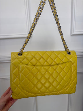 Chanel Yellow Maxi Classic Single Flap Bag