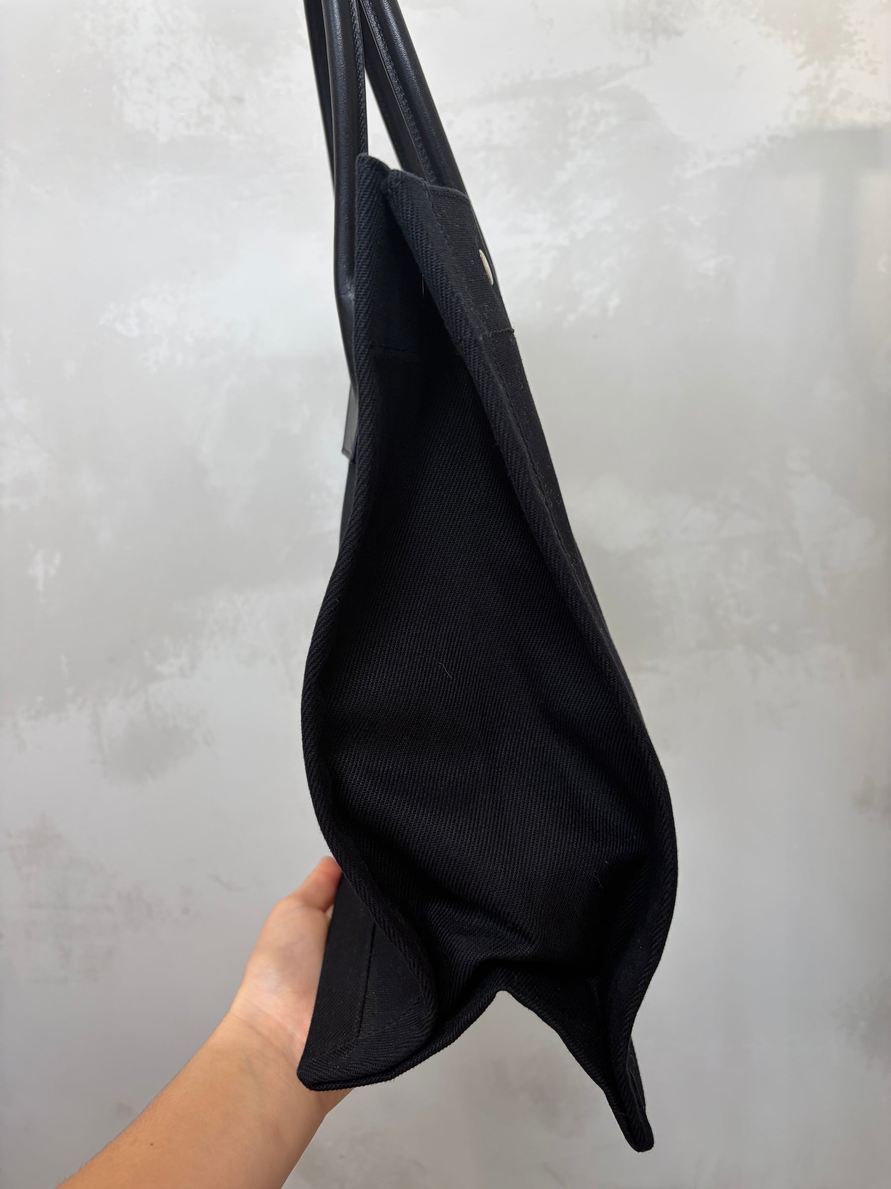 Saint Laurent Black Canvas Rive Gauche Tote