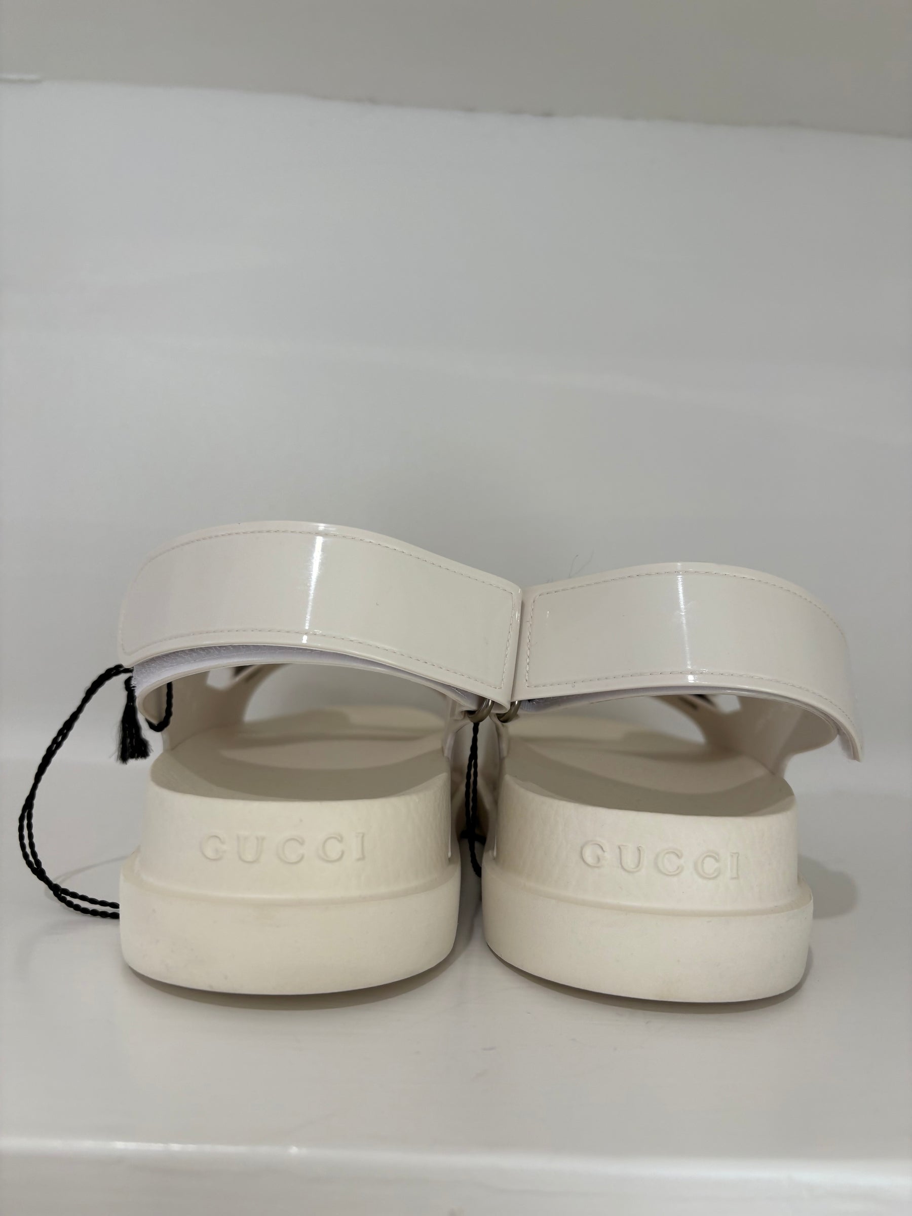 Gucci White Rubber Dad Sandals, 39